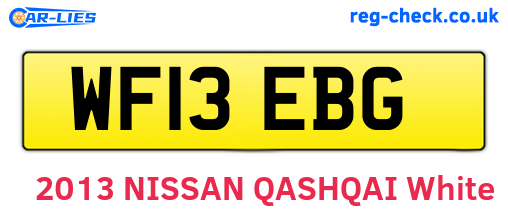 WF13EBG are the vehicle registration plates.