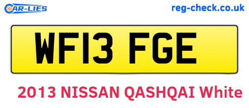 WF13FGE are the vehicle registration plates.
