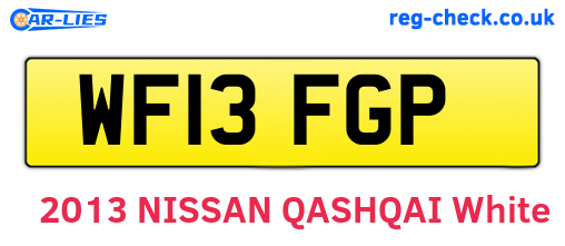 WF13FGP are the vehicle registration plates.