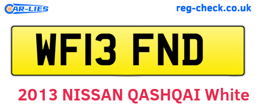 WF13FND are the vehicle registration plates.