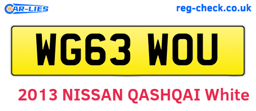 WG63WOU are the vehicle registration plates.