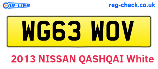 WG63WOV are the vehicle registration plates.