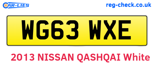 WG63WXE are the vehicle registration plates.