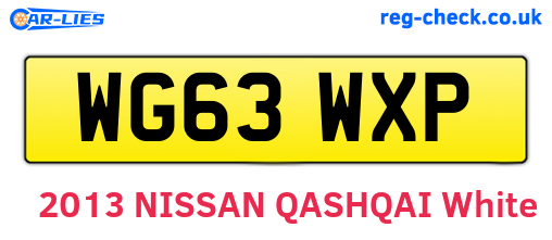 WG63WXP are the vehicle registration plates.