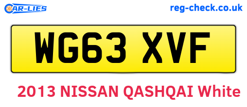 WG63XVF are the vehicle registration plates.