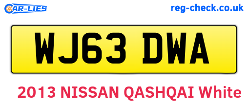 WJ63DWA are the vehicle registration plates.