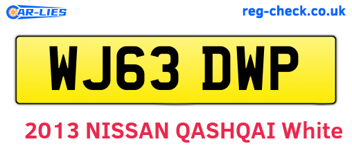 WJ63DWP are the vehicle registration plates.