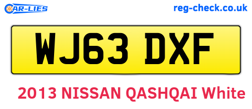 WJ63DXF are the vehicle registration plates.