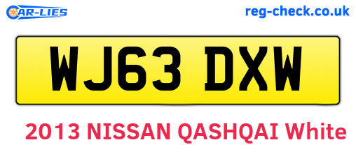 WJ63DXW are the vehicle registration plates.