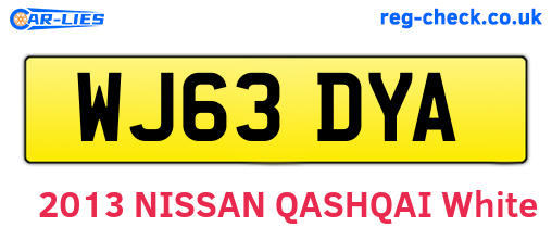 WJ63DYA are the vehicle registration plates.