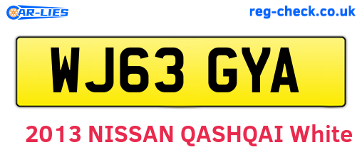 WJ63GYA are the vehicle registration plates.