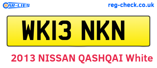 WK13NKN are the vehicle registration plates.