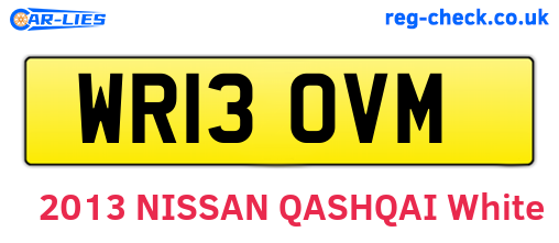 WR13OVM are the vehicle registration plates.