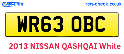 WR63OBC are the vehicle registration plates.