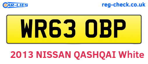 WR63OBP are the vehicle registration plates.