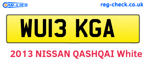 WU13KGA are the vehicle registration plates.