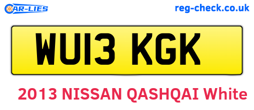 WU13KGK are the vehicle registration plates.