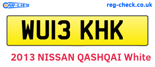 WU13KHK are the vehicle registration plates.