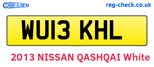 WU13KHL are the vehicle registration plates.