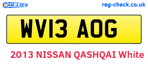 WV13AOG are the vehicle registration plates.