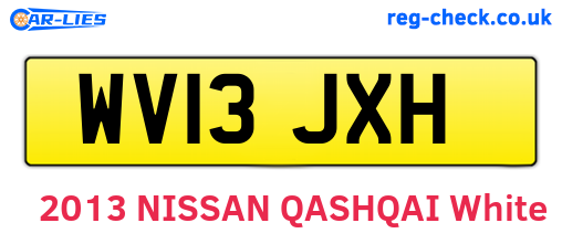 WV13JXH are the vehicle registration plates.