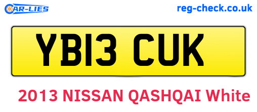 YB13CUK are the vehicle registration plates.