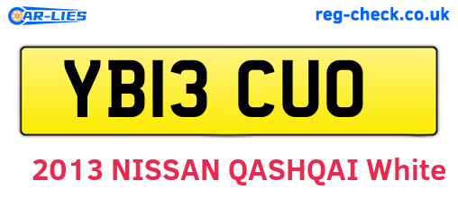 YB13CUO are the vehicle registration plates.