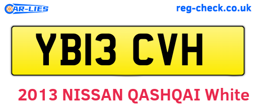 YB13CVH are the vehicle registration plates.