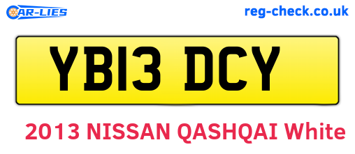 YB13DCY are the vehicle registration plates.