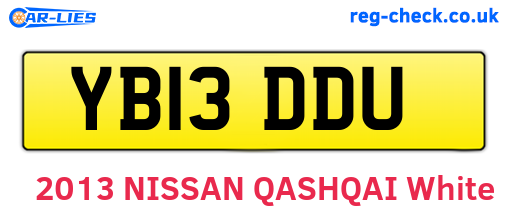YB13DDU are the vehicle registration plates.