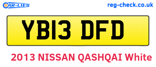 YB13DFD are the vehicle registration plates.