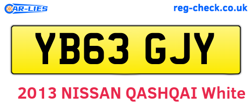 YB63GJY are the vehicle registration plates.