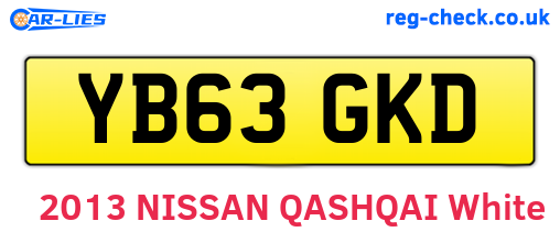 YB63GKD are the vehicle registration plates.