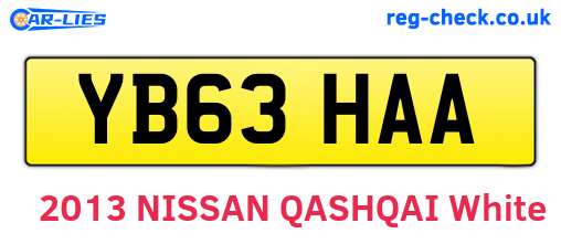 YB63HAA are the vehicle registration plates.