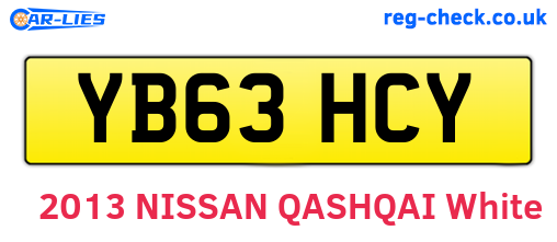 YB63HCY are the vehicle registration plates.