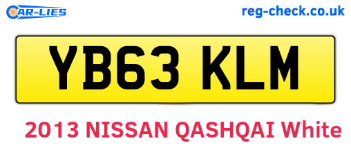 YB63KLM are the vehicle registration plates.