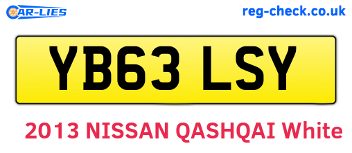 YB63LSY are the vehicle registration plates.