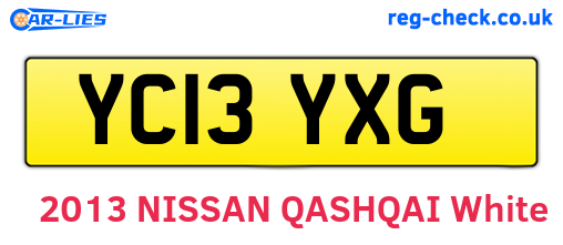 YC13YXG are the vehicle registration plates.