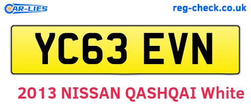 YC63EVN are the vehicle registration plates.