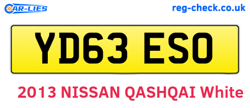 YD63ESO are the vehicle registration plates.