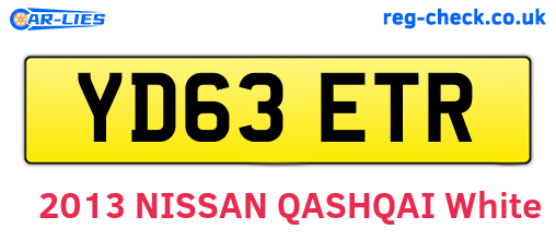 YD63ETR are the vehicle registration plates.