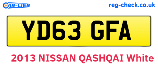 YD63GFA are the vehicle registration plates.