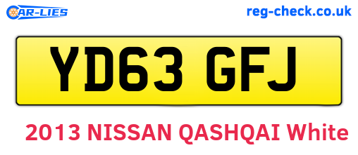 YD63GFJ are the vehicle registration plates.