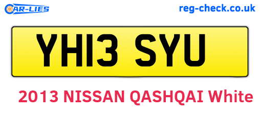 YH13SYU are the vehicle registration plates.