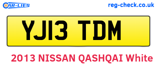 YJ13TDM are the vehicle registration plates.