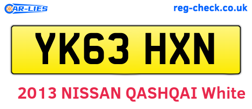 YK63HXN are the vehicle registration plates.