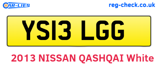 YS13LGG are the vehicle registration plates.