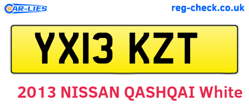 YX13KZT are the vehicle registration plates.