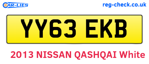 YY63EKB are the vehicle registration plates.