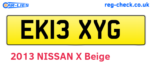 EK13XYG are the vehicle registration plates.